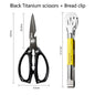 Black Titanium Kitchen scissors Stainless Steel Kitchen Tools with Sharp Blades for Cutting Chicken, Duck and Goose Bones,BBQ