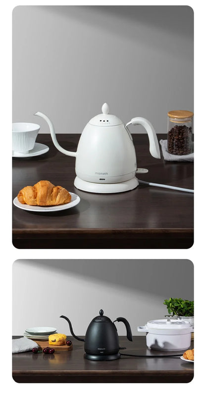 220V Electric Kettle Mini Gooseneck Kettle Pour-over Coffee Kettle 304 Stainless Steel Kettle Teapot Automatic Power Off 600ml