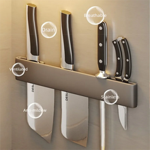 Wall-Mounted Kitchen Knife Holder No Punching Stainless Steel Storage Rack for Home Use 304 Steel Knife Insertion Rack