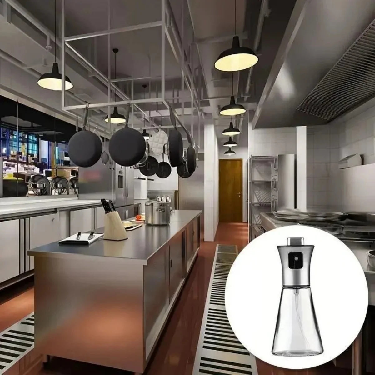 Stainless Steel Glass Olive Oil Sprayer, Leak-Proof PVC-Free Misting Dispenser for Cooking, BBQ, Salad, Kitchen Use