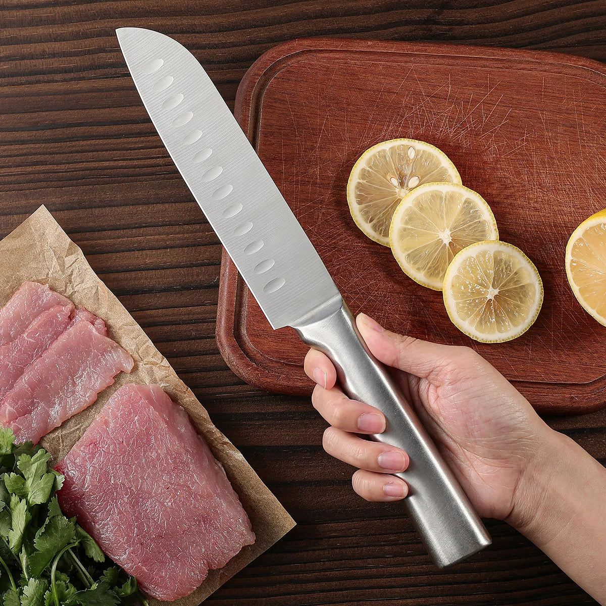 5 piece knife set, Seiko hollow handle stainless steel kitchen Chef's knife, home ladies' chopping/carving/slicing/paring knife