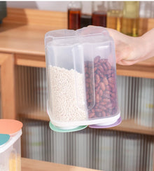 Kitchen Cereals Storage Box Plastic 4 grids Cereals Sealed Jar Food Container Moisture-proof Grain Tank Spaghetti Keep Fresh Box