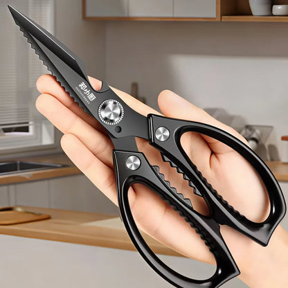 Black Titanium Kitchen scissors Stainless Steel Kitchen Tools with Sharp Blades for Cutting Chicken, Duck and Goose Bones,BBQ
