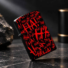 Stylish Fun Red Black Crazy Laugh Graffiti Lighter, Unique Edgy Ha Print Portable Igniter, Versatile For Daily Party Camping Outdoor Activities, Novelty Creative Decorative Lightweight Accessory, Ideal As Thoughtful Gif A Hum