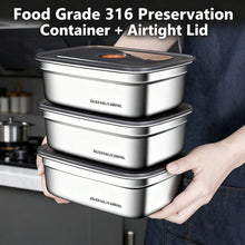 Stainless Steel Camping Lunch Box Sealed Leak-proof Bento Box Microwave Suitable Large Capacity Refrigerator Freezer Storage Box