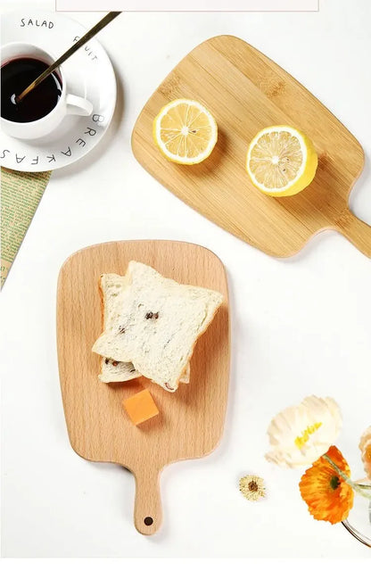 Custom Mini High Quality Kitchen Wooden Chopping Tray Blocks Cutting Board Pizza Bread Fruit Sushi Tray Hangable Kitchen Tool I6