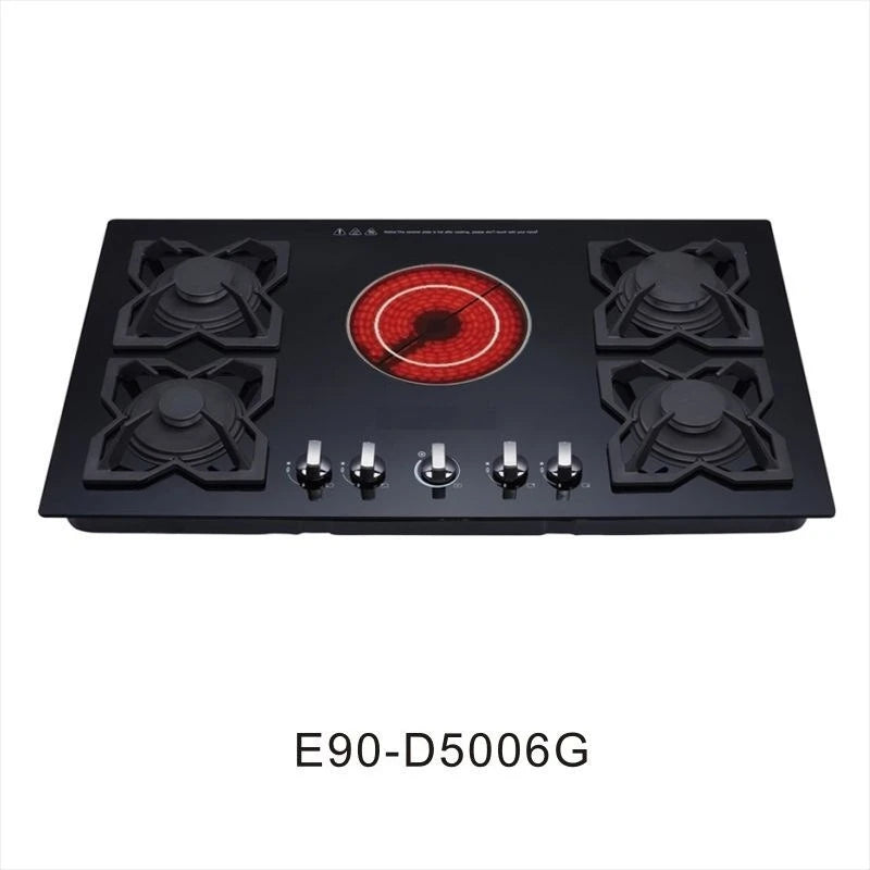 High Quality Cooktop 4 Gas 1 Single Electric  Ceramic Hob Built in Induction and Gas Stove