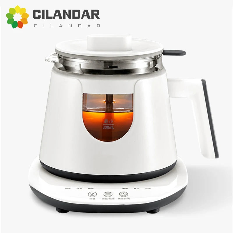 Black Tea Brewing Electric Tea Pot - Automatic Steam Glass Tea Maker for Boiling Water Health Preservation