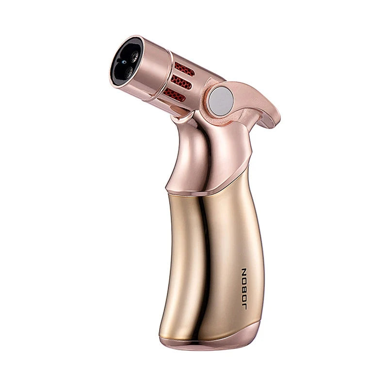 JOBON Visible Gas Four Torch Lighter Windproof Spray Gun Cigar Lighter for Kitchen Cooking Jewelry Welding Safety Lock