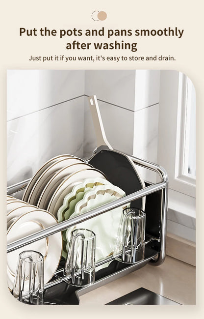 Dish Drying Rack Bowl Drainer Over Sink Drainer Draining Rack Organizer Kitchen Sink Basket Tableware Narrow Cup Holder Shelf