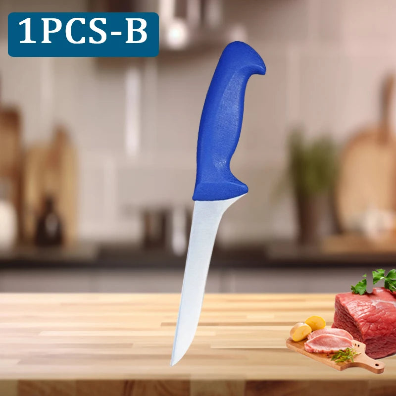 WXCOO 1~5pcs Kitchen Accessories Stainless Steel Butcher Boning Knife Set Bag Fish Fillet Slicing Knife