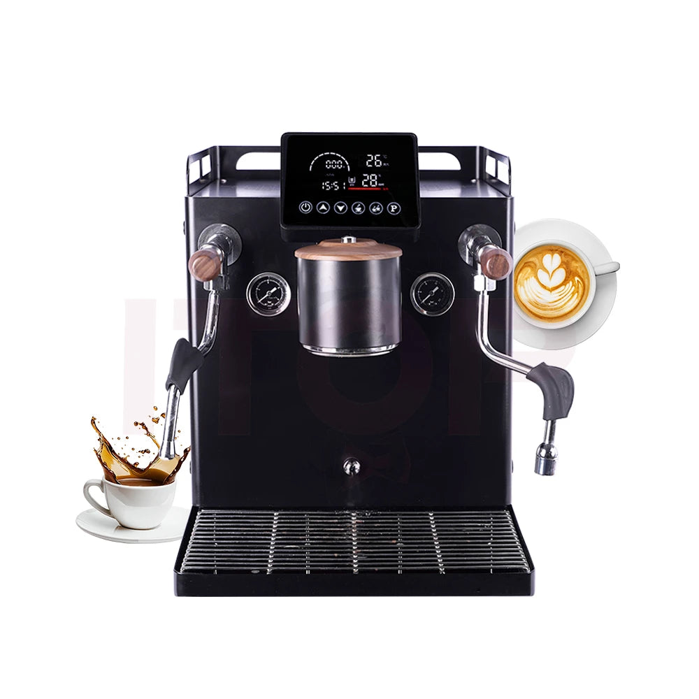 Commercial Rotary Pump Coffee Machine - Single Group 9Bar Dual Boiler 3200W for Small Café with Automatic Water Supply