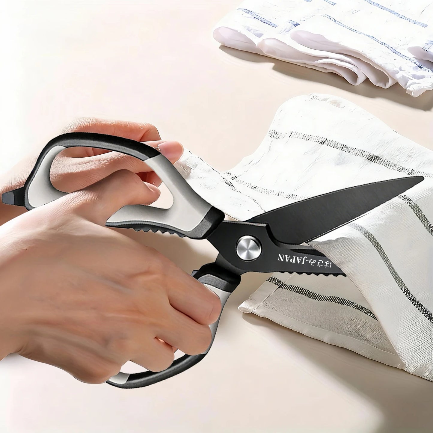 2 Pcs Heavy Duty Multi-Purpose Kitchen Scissors - Flexible Handle for Cutting Chicken Bones,Meat,Craft & Office Use, Ladies Gift
