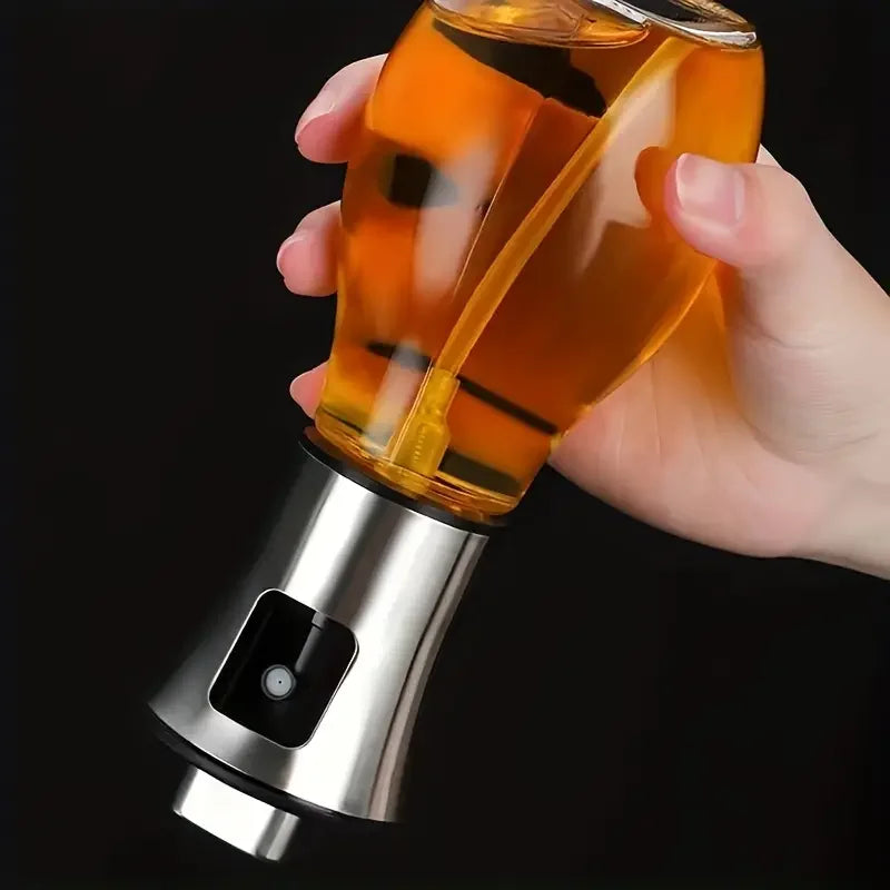 Kitchen Oil Sprayer for Cooking,6.8oz/200ml Olive Oil or Vinegar, Trigger Design,Stainless Steel Vinegar Glass Spray Bottle