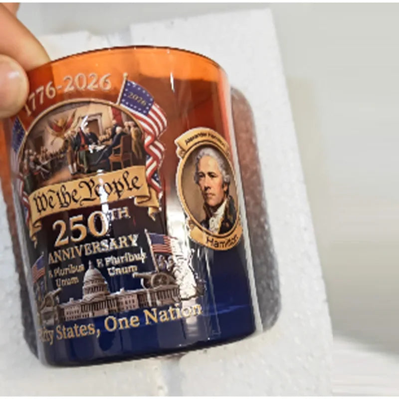 250th Anniversary Limited Edition Wine Glass Hand-painted American Historical Commemorative Liquor Whisky Wine Glass Home Decor