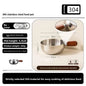14cm Mini Pot for Camping Dorm Kitchen Stainless Steel Saucepan with Wood Handle, Portable Cookware New