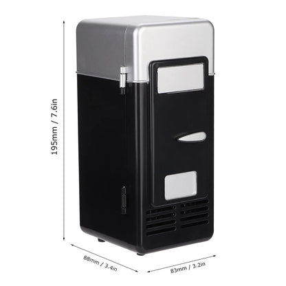 1Pc Mini USB Refrigerator Office Mini Heating And Cooling Dual Use Portable Refrigerator Drink Cooler