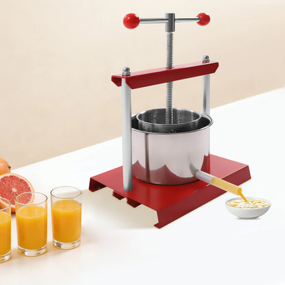 Easy Clean Hand Press Juicer High-Yield Manual Fruit Press with Filter Bag 0.8Gal/1.6Gal Capacity for Cheese, Herbs & Vegetable Juice