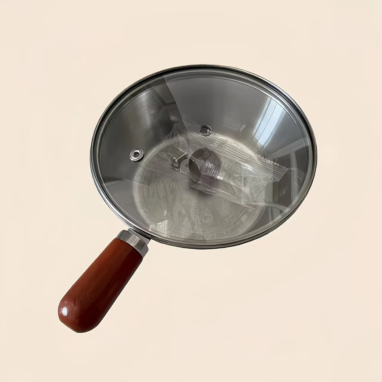 Multifunctional Stainless Steel Pot Without Lid,Wood Handle,Induction Ready,Even Heating – Ideal for Dorms, RVs & Small Kitchens