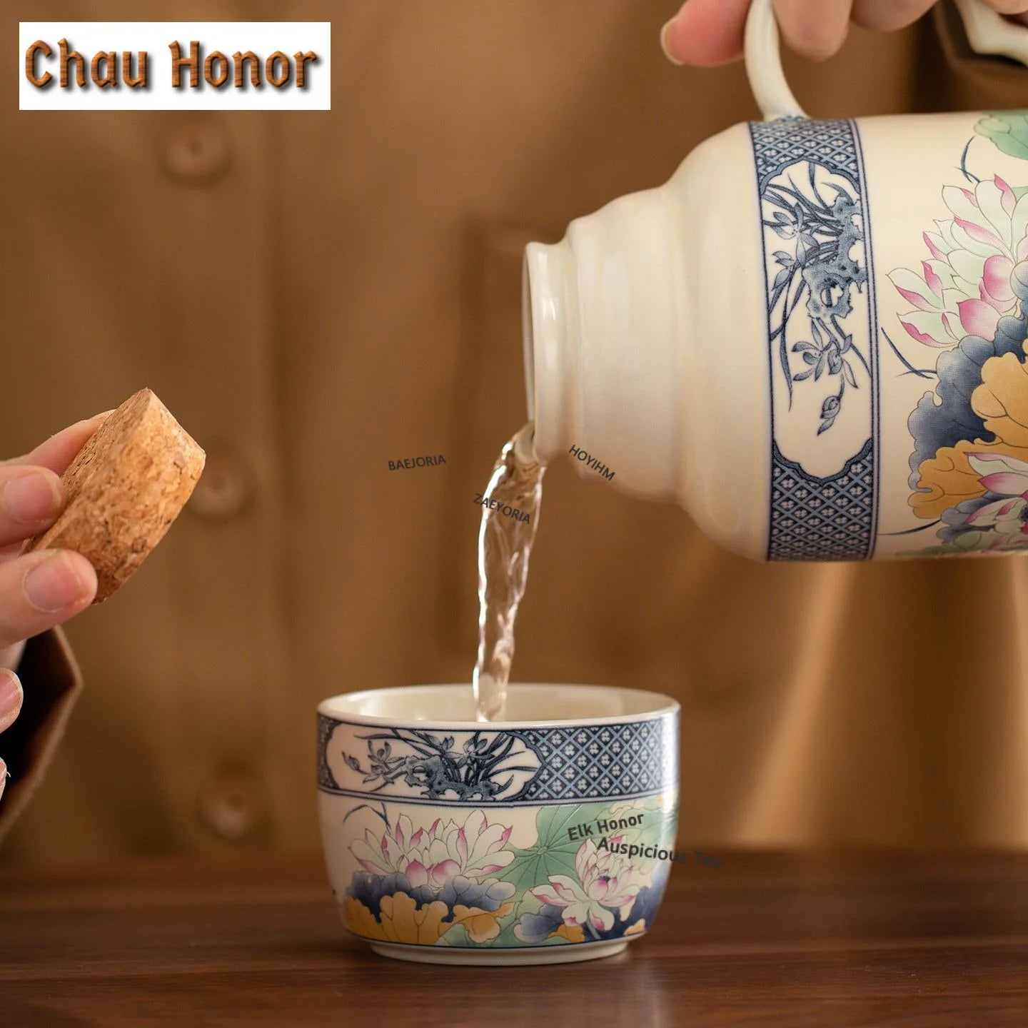 650ml Lotus Pond Moonlight Ceramic Water Jug Heat Insulation Water Kettle Carafe Hot and Cold Water Pitcher Teaware Accessories
