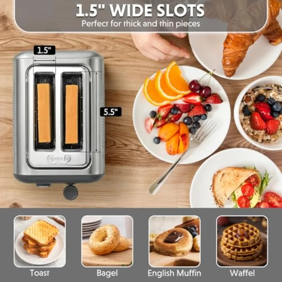DT620 Toaster Extra Wide Slots Retro with High Lift Lever Bagel and Muffin Function Removal Crumb Tray 7-Shade Settings