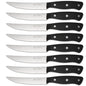 8 Pieces 5 Inch Steak Knives Set, Pointed Tip Serrated Steak Knives With POM Triple Rivets Handle, Dishwasher Safe
