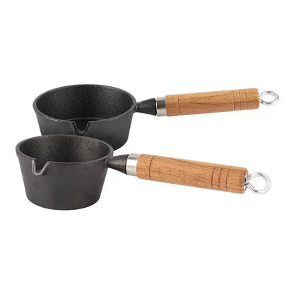 Nonstick Mini Sauce Pan Small Soup Pot Milk Pan Wooden Handle Hot Oil Pan Butter Melting Pot Cooking Saucepan with Pour Spout