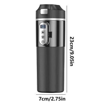 450ML Heated Coffee Mug 12/24V Stainless Steel Car Heating Cup Electric Kettle Water Warmer Bottle LCD Display Heat Preservation