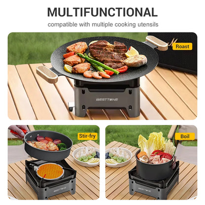 WESTTUNE Outdoor Gas Stove Portable Cooking Stoves Camping Emergency Burner with Electronic Ignition for Garden Picnic BBQ