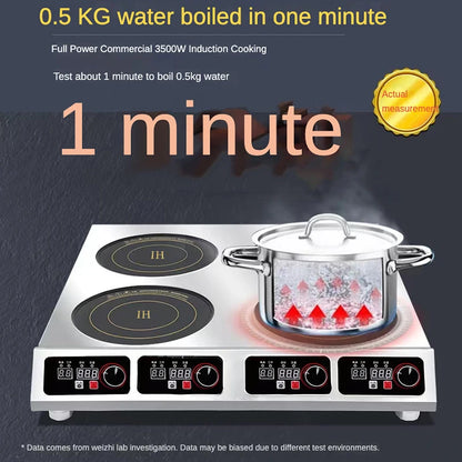 Warranty CE 3500W Industrial Hotel Restaurant Stainless Steel Electric 4 Burner Commercial Induction Cooker Manufacturer