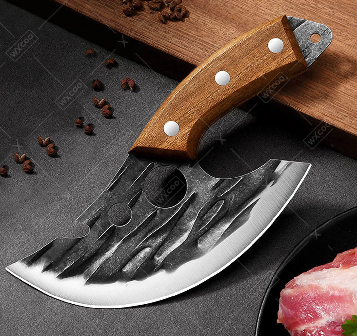 WXCOO Forged Butcher Bone Cutter Kitchen Knife Stainless Steel with Sheath 1~8pcs Chef Fruit Knives Scissor BBQ Cooking Boning