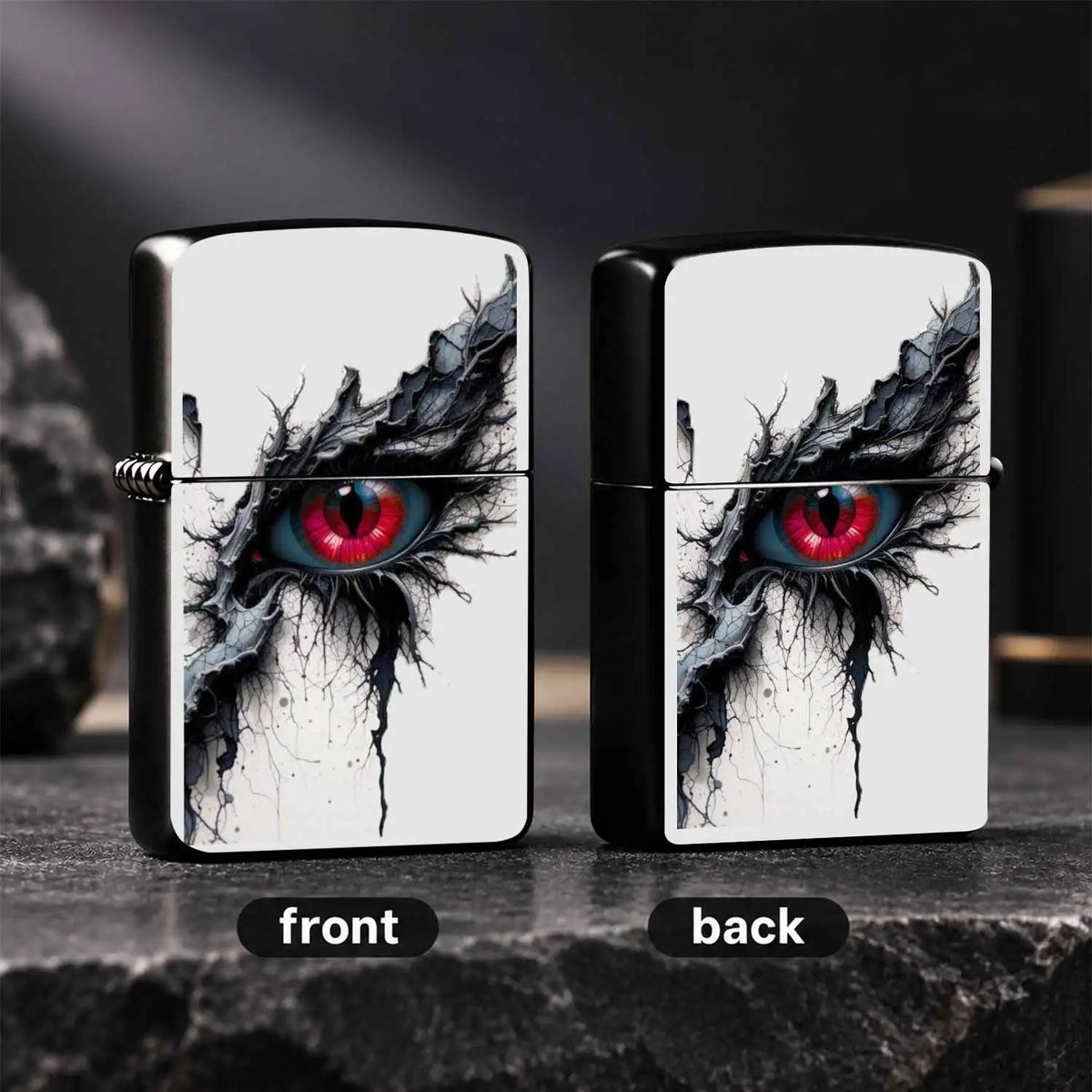 Dark Fantasy Dragon Eye Lighter, Striking Red Pupil Art Pattern Portable Igniter, Unique Stylish Accessory For Daily Use, Outdoor Camping, Candle Lighting, Birthday Party Decor, Exquisite Distinctive Gift For Fantasy Art Love
