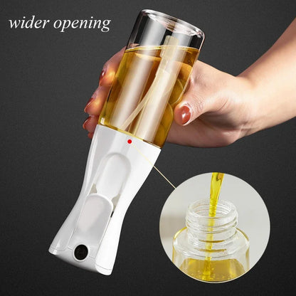 1pc Black Transparent Oil Spray Bottle for Cooking Kitchen Olive Oil Sprayer for Camping BBQ Baking Vinegar Soy Sauce