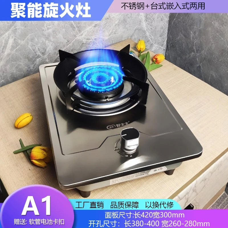 Household is very beautiful wife flip single stove gas  embedded natural gas liquefied gas single eye stove