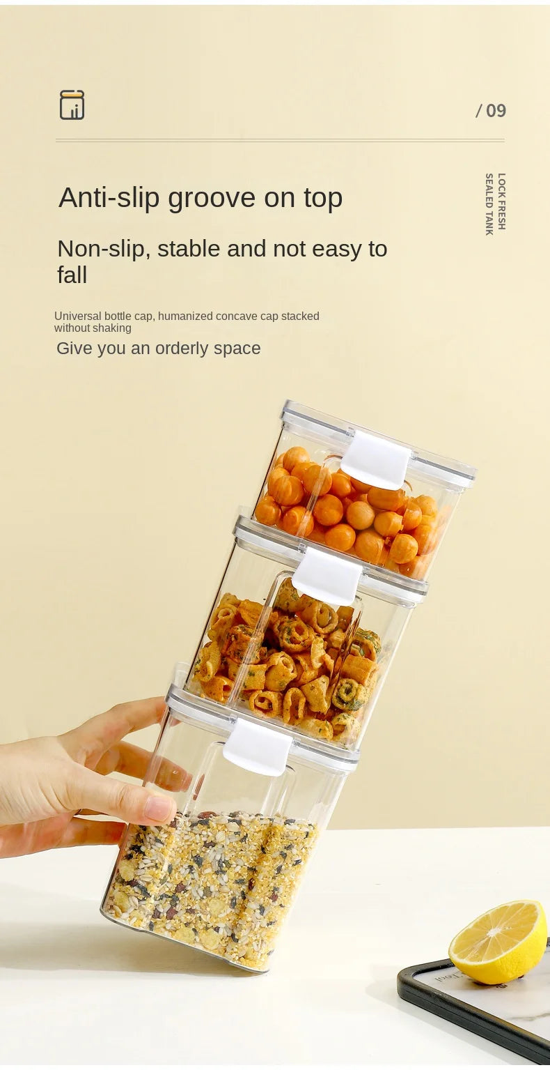 1-5PCS Sealed Jars Large Capacity Waterproof Transparent Scene Kitchen Candy Dried Grain Storage With Lid Fridge Storage Tank