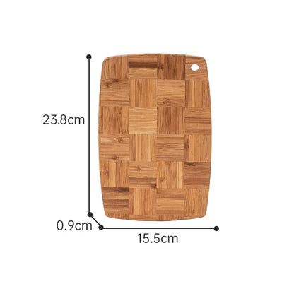 Checkerboard Moso Bamboo Cutting Board, Bamboo Chopping Board with Juice Groove & Hanging Carry Hole, Portable Fruit Vegetable