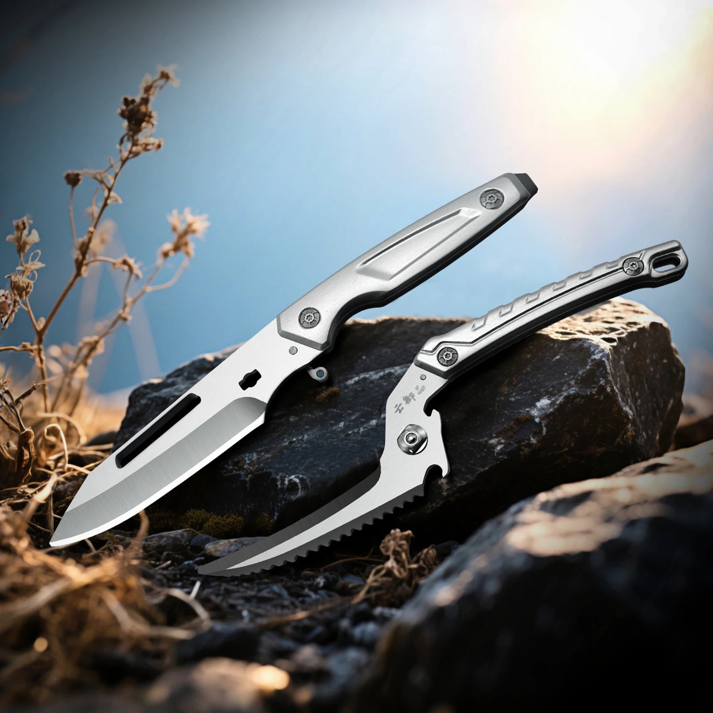 1 Pack Premium Heavy-Duty Multi-Function Kitchen Scissors - Ultra-Sharp 304 Stainless Steel Blades, Forged Construction, Right-H