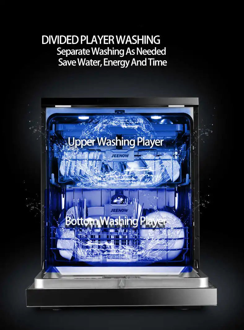 Stainless Steel Dishwasher, 8 Program Freestanding Dish Washing Machine, 598x600x845mm Premium Electric Kitchen Appliance