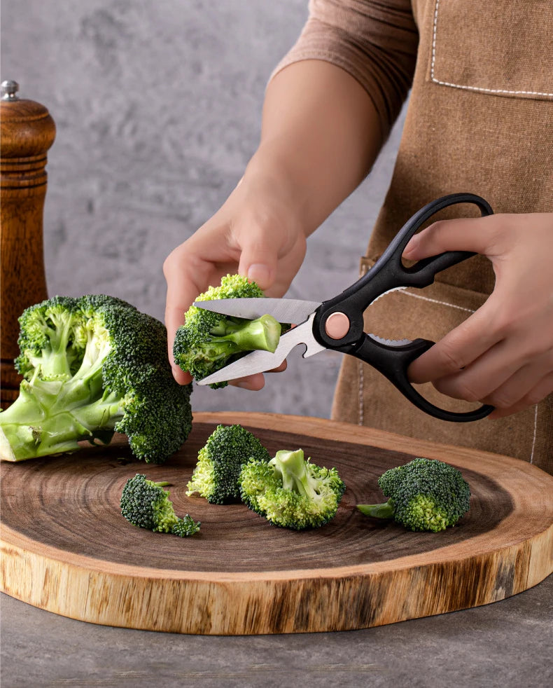 Kitchen Knife 9pcs Acrylic Knife Holder Stainless Steel Slicing Knife Bread Knife Fruit Knife Chef Knife