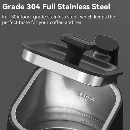 110V/220V Electric Kettle 1.0L Gooseneck Hand Brew Coffee Pot 1200W Rapid Heating Temperature Control Pot Stainless Steel Liner