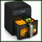 Large 6.3 Quart Air Fryer, 12 Preset Functions with Tenderizing, Digital Display & Transparent Window