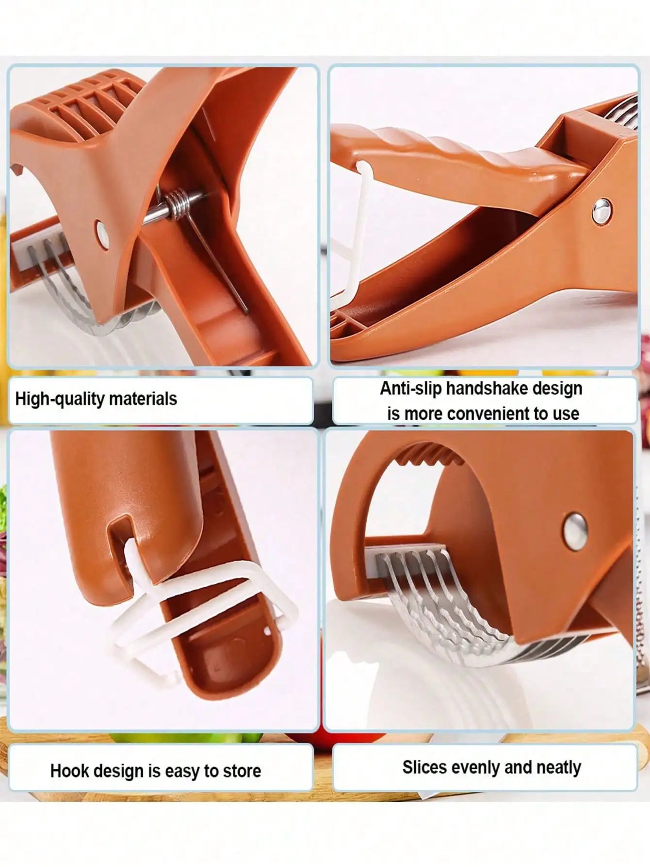 Stainless Steel Vegetable Fruit Manual Slicer - Multi-Functional Kitchen Manual Tool, Suitable For Cucumber, Banana, Onion And Salad, Chili, Fast And Even Manual Slicer, Dishwasher