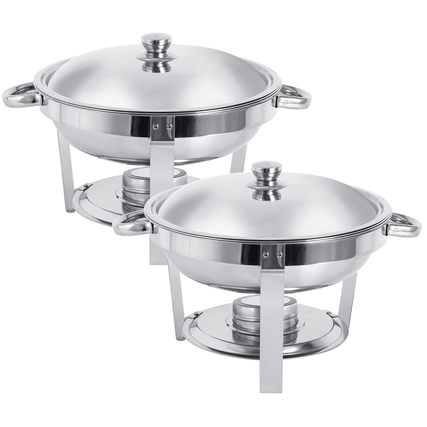 1/2/4 Pack Stainless Steel Chafing Dish Buffet Set 5L Round Chafers Buffet Food Warmers BBQ Party 316 For Parties Events Wedding