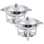 1/2/4 Pack Stainless Steel Chafing Dish Buffet Set 5L Round Chafers Buffet Food Warmers BBQ Party 316 For Parties Events Wedding