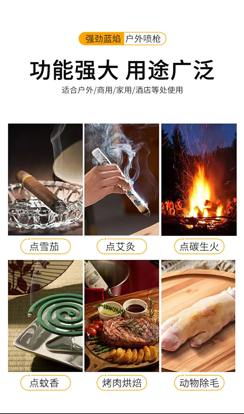 Outdoor Camping BBQ Electronic Lighter Point Moxibustion Special High Temperature Strong Continuation Kitchen Jet Gun