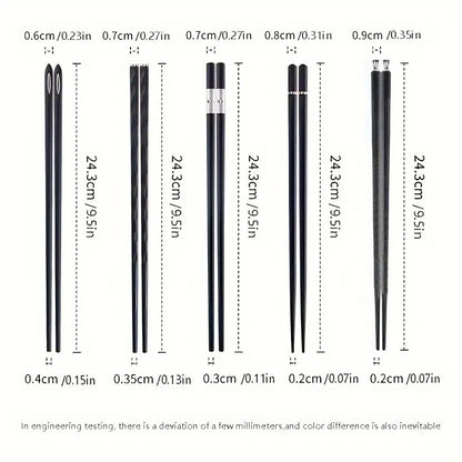 Modern Alloy Chopsticks Set of 8,Non-Slip Tips & Dishwasher Safe, Healthy Alternative to Wood,Upgraded Kitchen Dining Essentials