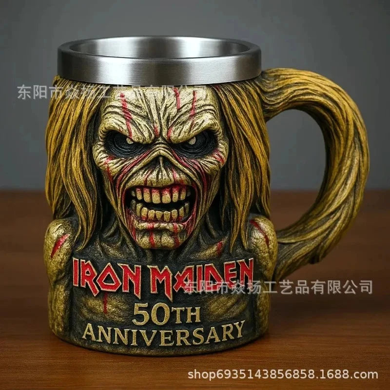 Iron Maiden 50th Band Peripheral Model Cup Iron Maiden Band 50th Anniversary 3D Mug Peripheral Gift Model Ornaments