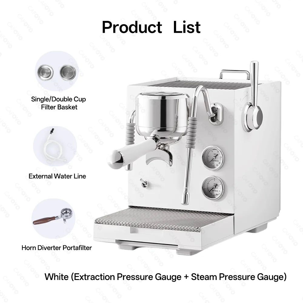 CAFOVO E120 9Bar Espresso Machine 3 Boiler ULKA 2 Pump OPV System with OLED Display for Cafe Barista Coffee Maker 220V
