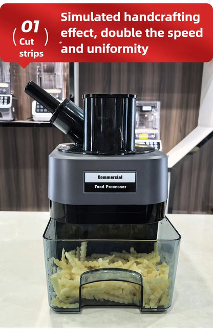 New Commercial Double Spout Vegetable Cutter 4 in 1 Multifunctional Dicing Shredding Slicing Cutting Strips Vegetables