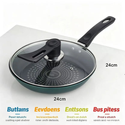 Cast Iron Skillet with Lid, Non-Stick, Non-Coated, Oil-Retaining, Suitable for Home Use, Steak Frying Pan, Pancake Pan, Small Pan, Special Pan for Hand-Grabbed Pancakes